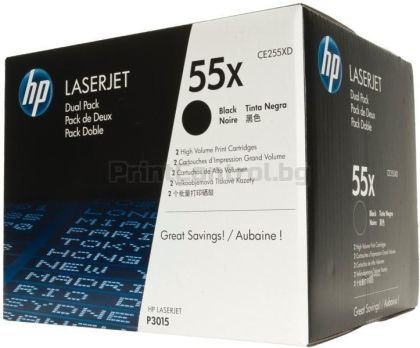 Консуматив HP 55X Black Dual Pack LaserJet Toner Cartridges